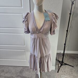 Elegant Lavender Ruffle Dress